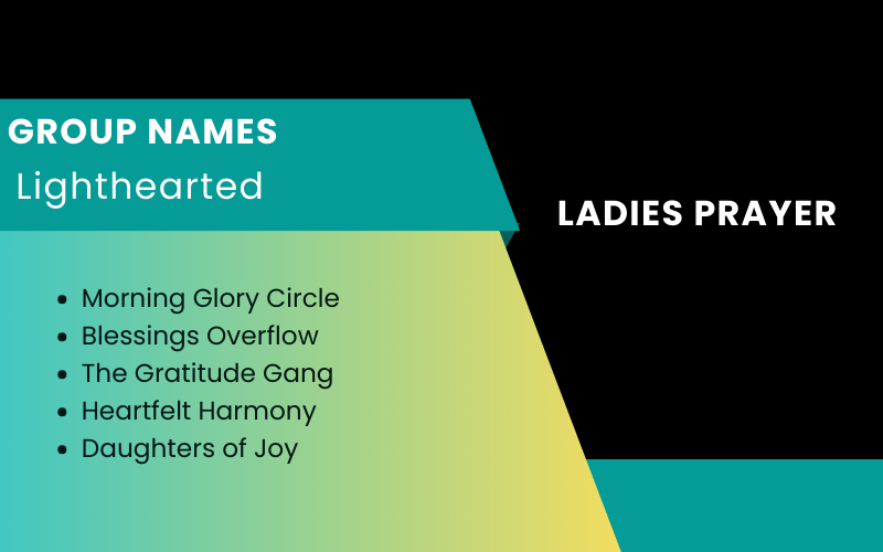 Ladies Prayer Group Names