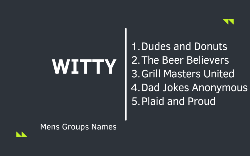 Mens Groups Names