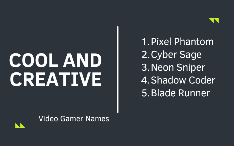 Video Gamer Names