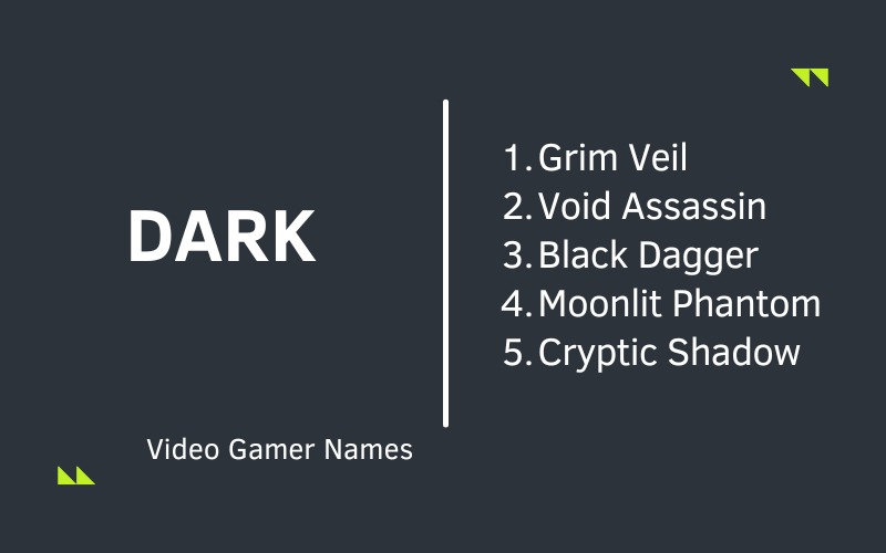 Video Gamer Names