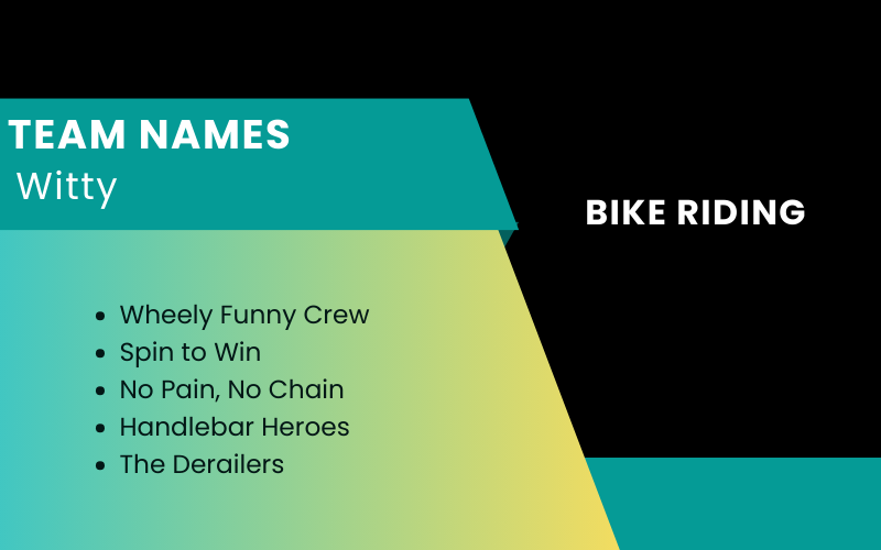 Bike Riding Team Names